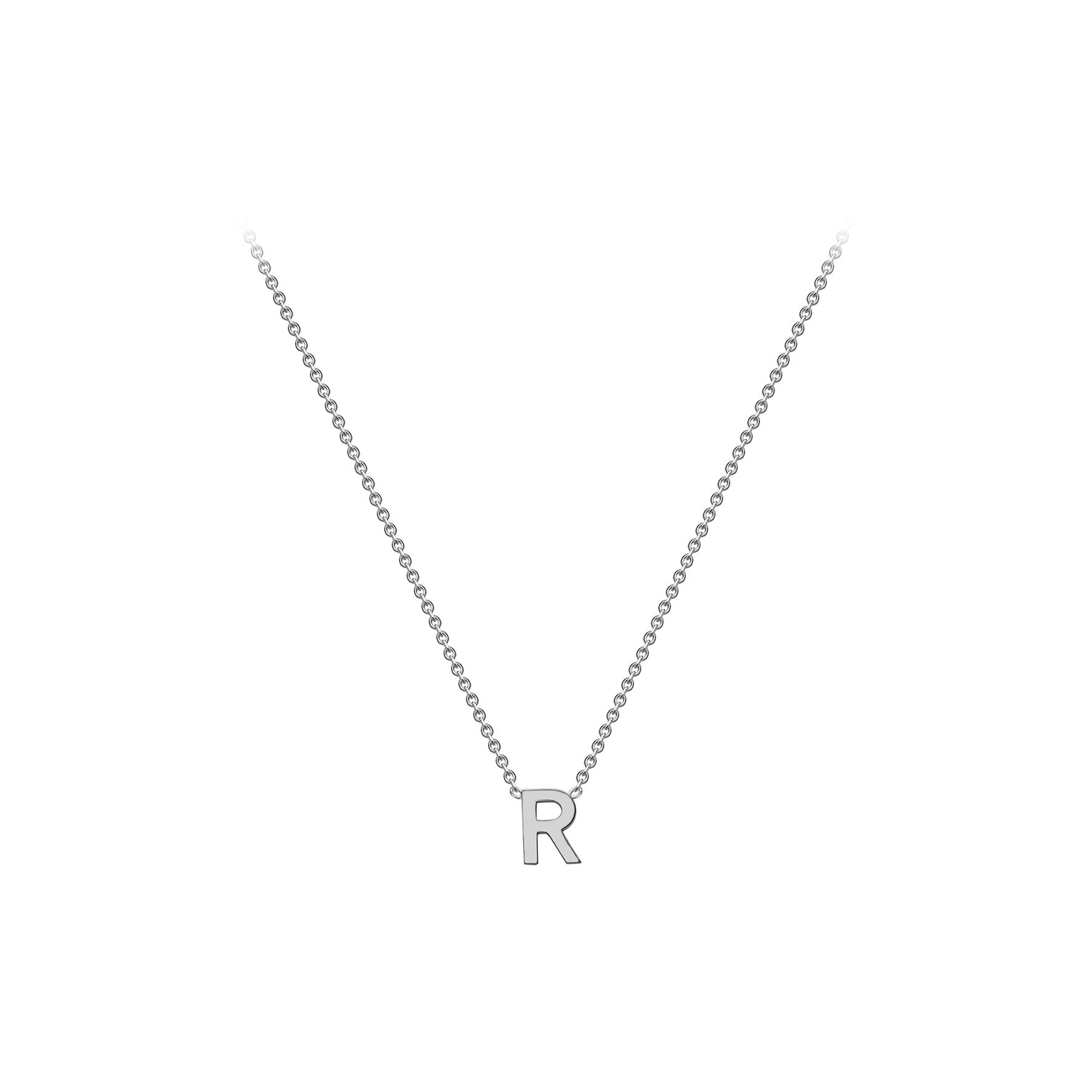 Sterling Silver Mini Initital 'R' Necklace 15'-17'