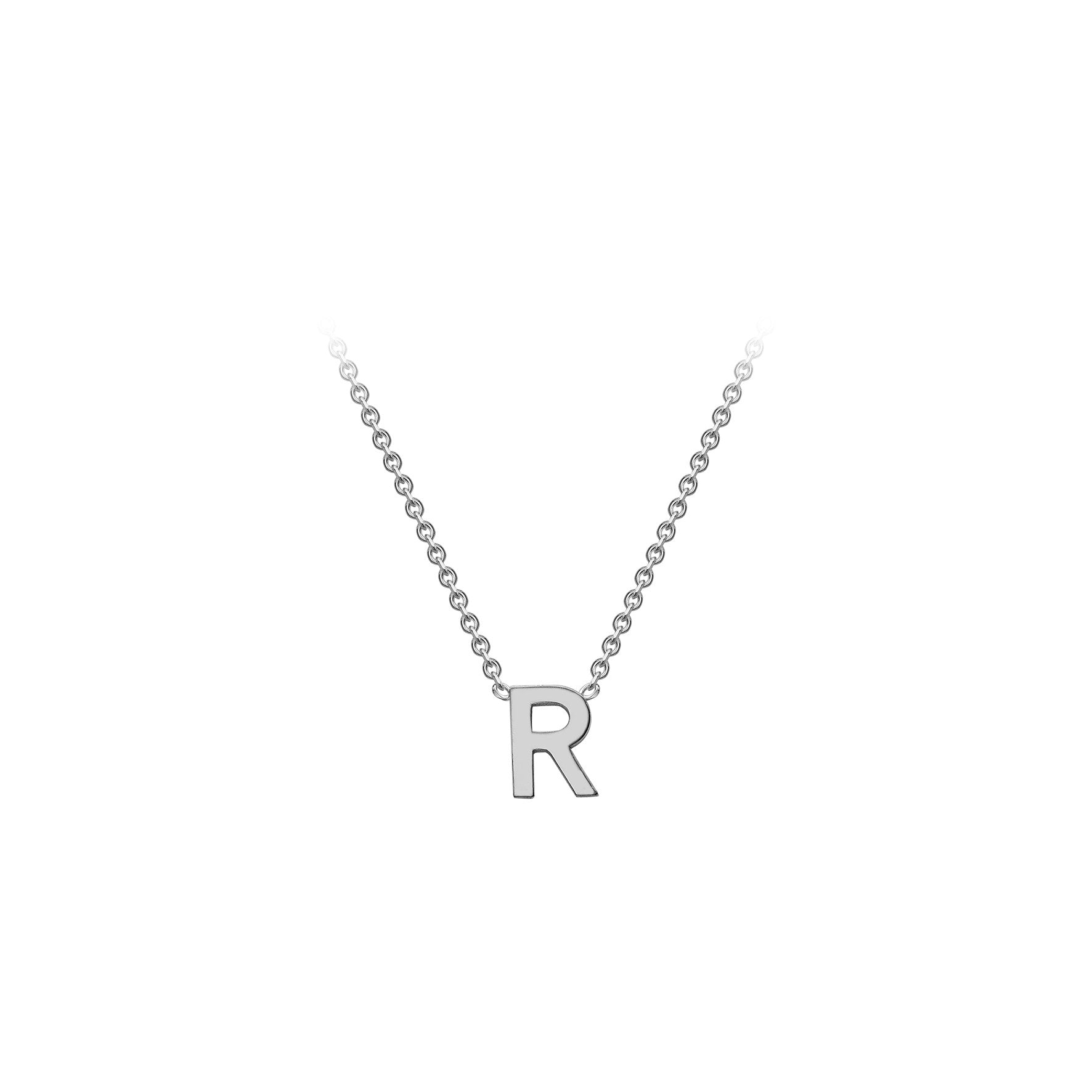 Sterling Silver Mini Initital 'R' Necklace 15'-17'