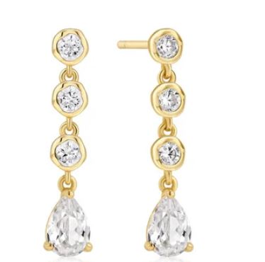 Ania Haie Gold Plated Cubic Zirconia Bzl Set Teardrop Stud Earrings
