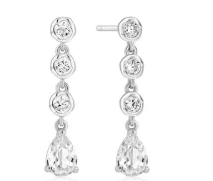 Ania Haie Sterling Silver Cubic Zirconia Bz Set Teardrop Stud Earrings