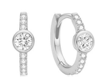 Ania Haie Sterling Silver Cubic Zirconia Pavé & Bz Set Huggie Earrings