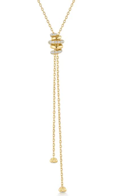 Ania Haie Gold Plated Cubic Zirconia Lariat Necklace 53cm
