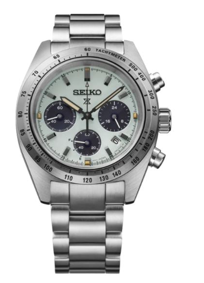 Seiko Gents Prospex Speedtimer Youngtimer Solar Chronograph Watch 39mm Green Dial