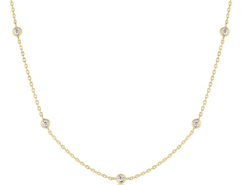 Ania Haie Gold Plated Cubic Zirconia Bz Set Stn Necklace 38-43cm