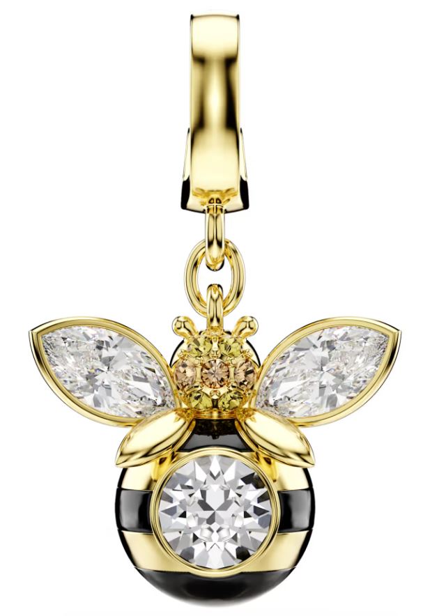Swarovski Idyllia Bee Charm, Mixed Cut, Multicoloured, Gold Tone Plated