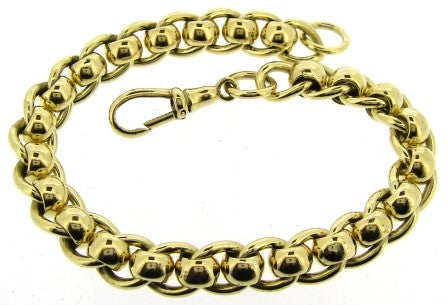Vintage 9ct Yellow Gold Rolo Bracelet 7.75'