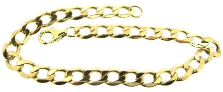 Vintage 9ct Yellow Gold Curb Link Bracelet 9'