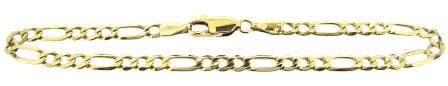 Vintage 9ct Yellow Gold Figaro Link Bracelet 8'