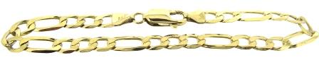 Vintage 9ct Yellow Gold Figaro Link Bracelet 7.5'