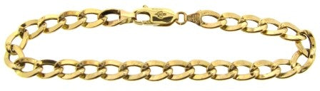 Vintage 9ct Yellow Gold Curb Link Bracelet 7'