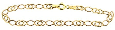 Vintage 9ct Yellow Gold Fancy Link Bracelet 7'