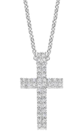 Ti Sento Sterling Silver Cubic Zirconia Cross Necklace 38-48cm
