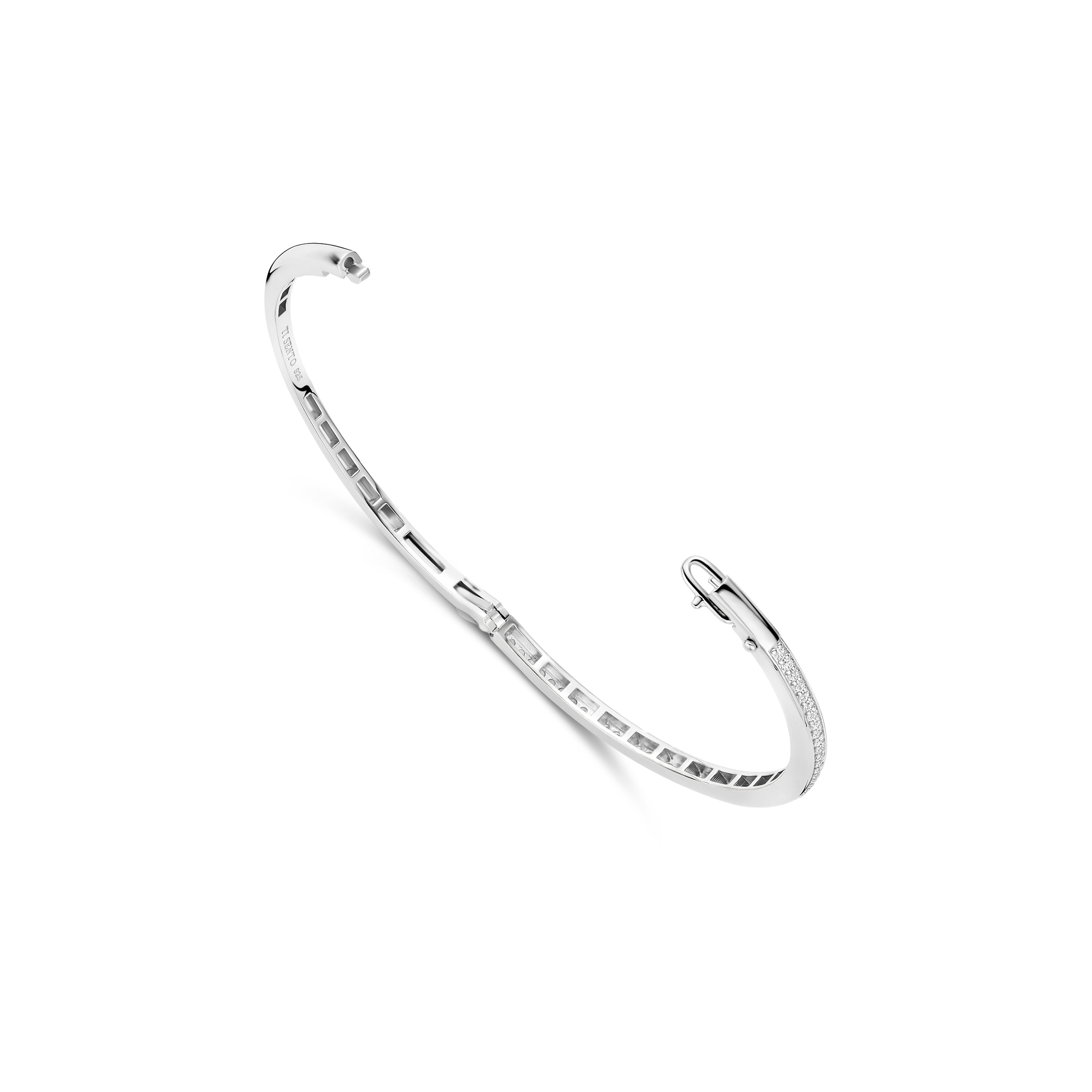 Ti Sento Sterling Silver Cubic Zirconia Bangle - M