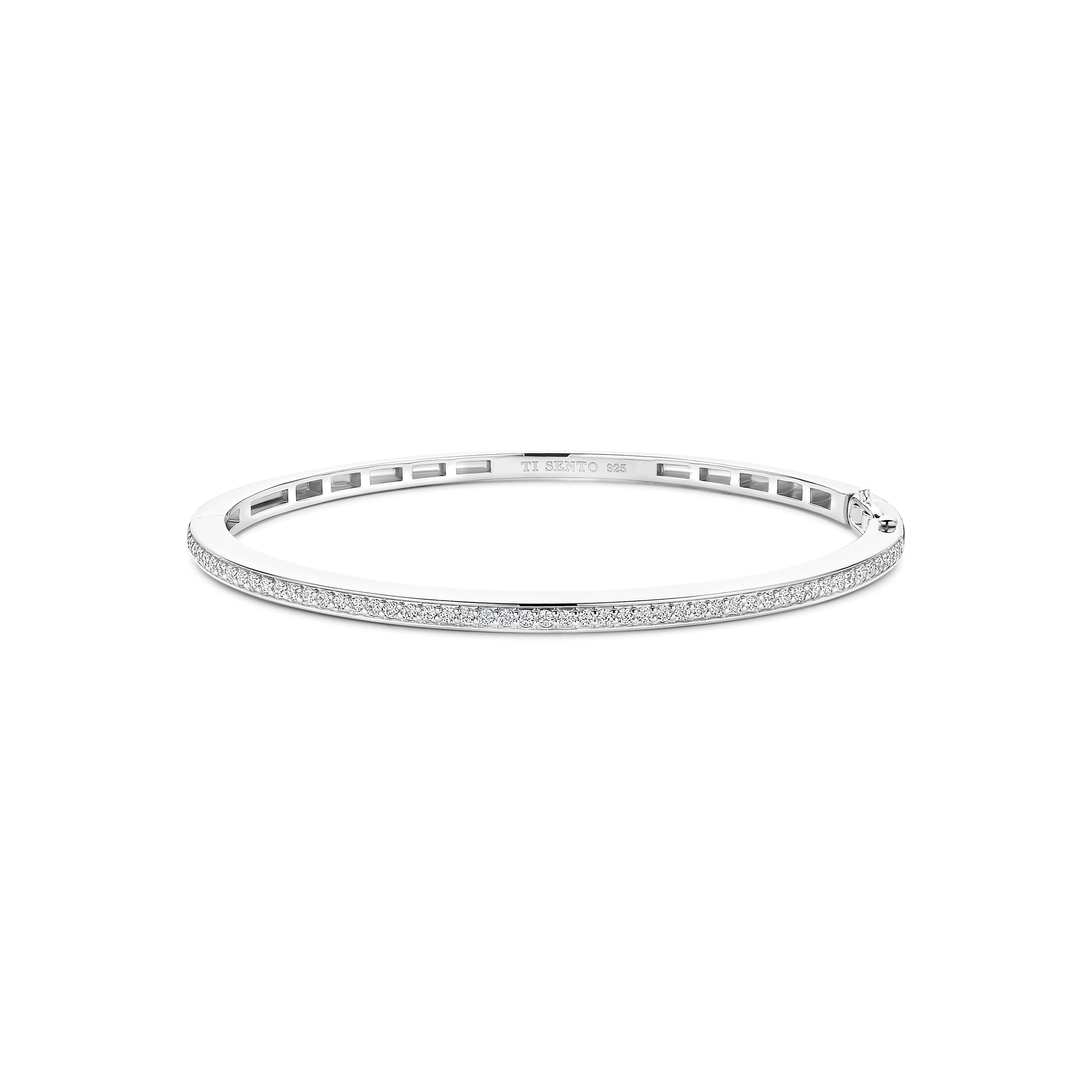 Ti Sento Sterling Silver Cubic Zirconia Bangle - M