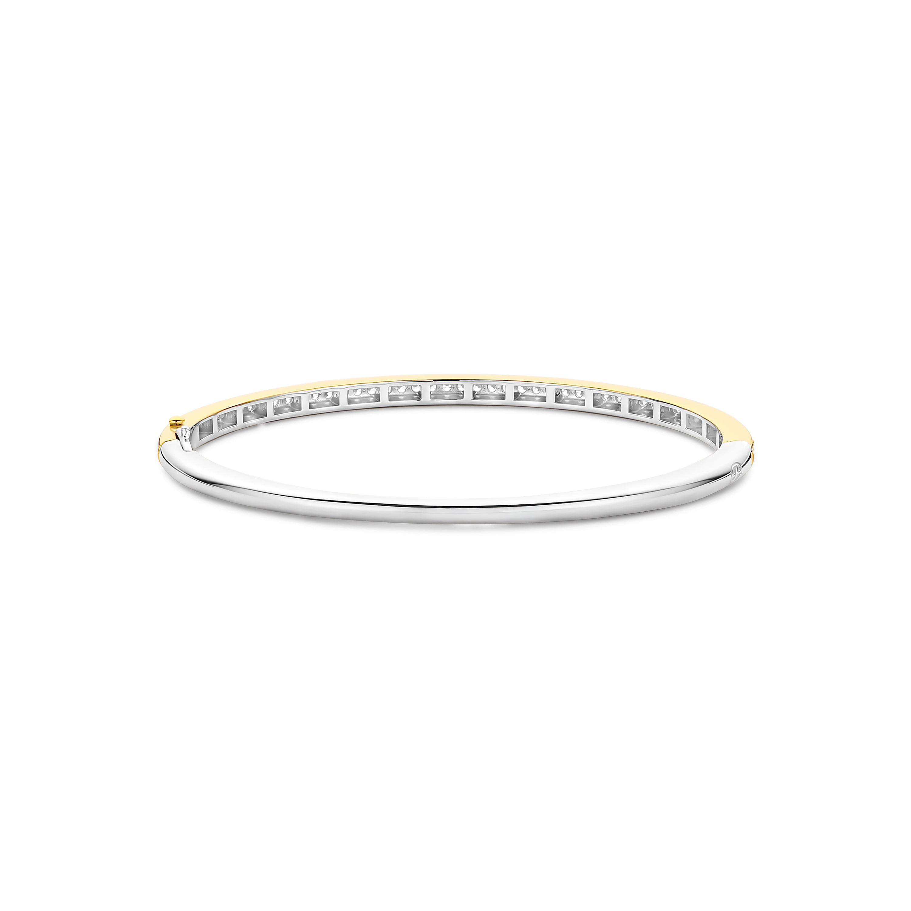 Ti Sento Sterling Silver & Yellow Gold Plated Cubic Zirconia Bangle - M