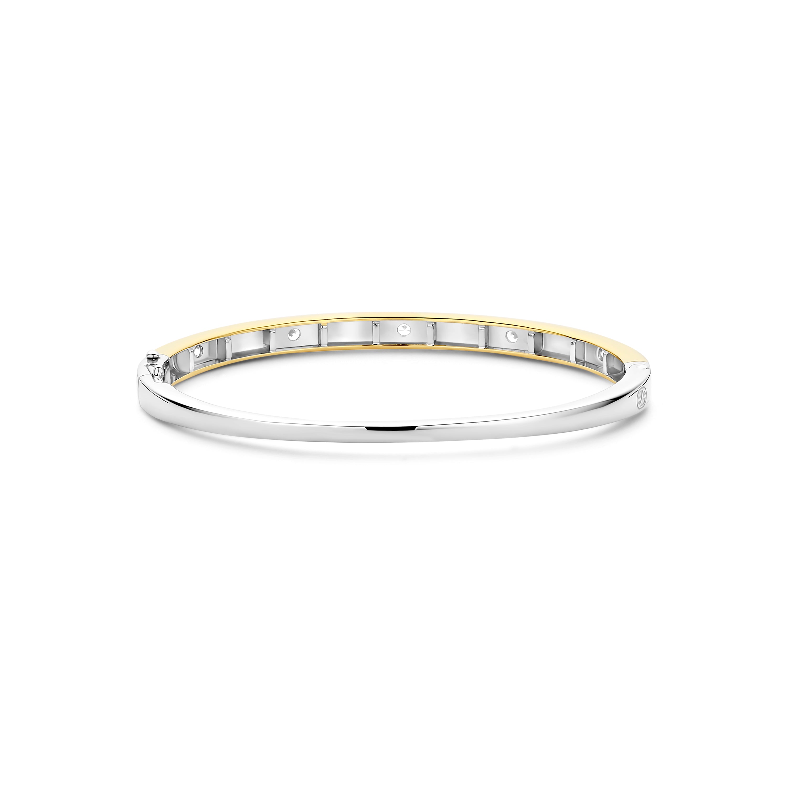 Ti Sento Sterling Silver & Yellow Gold Plated Bangle with Cubic Zirconia - M