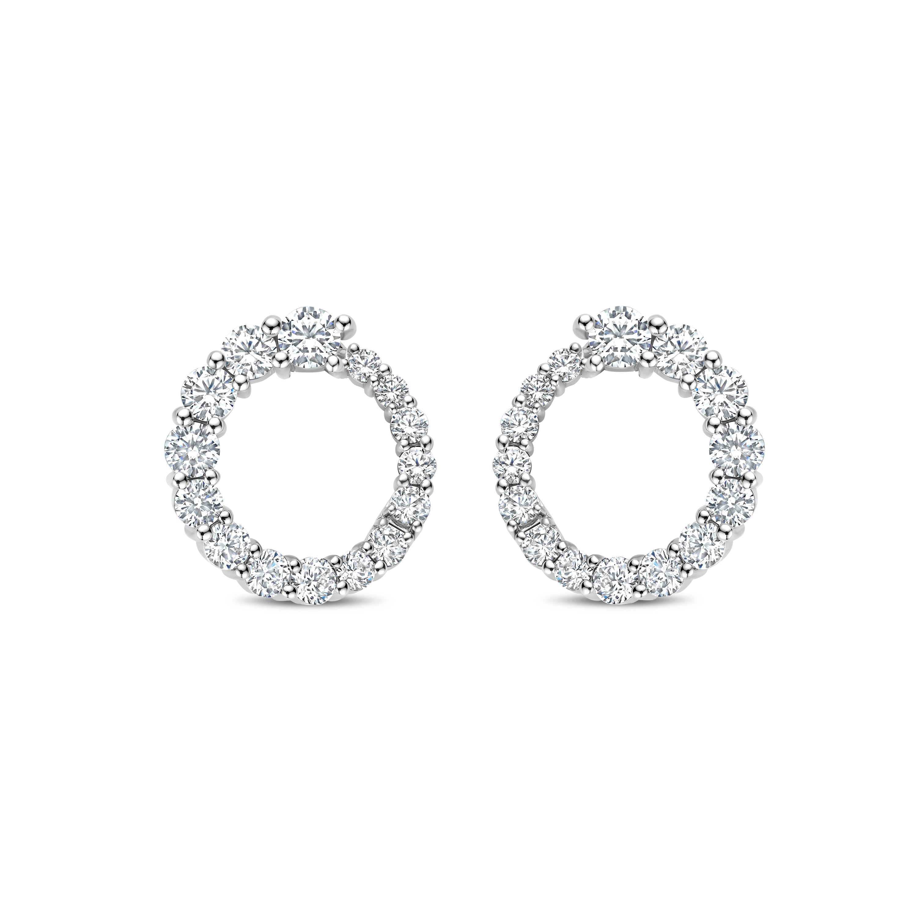 Ti Sento Sterling Silver Cubic Zirconia Twist Hoop Earrings 22mm