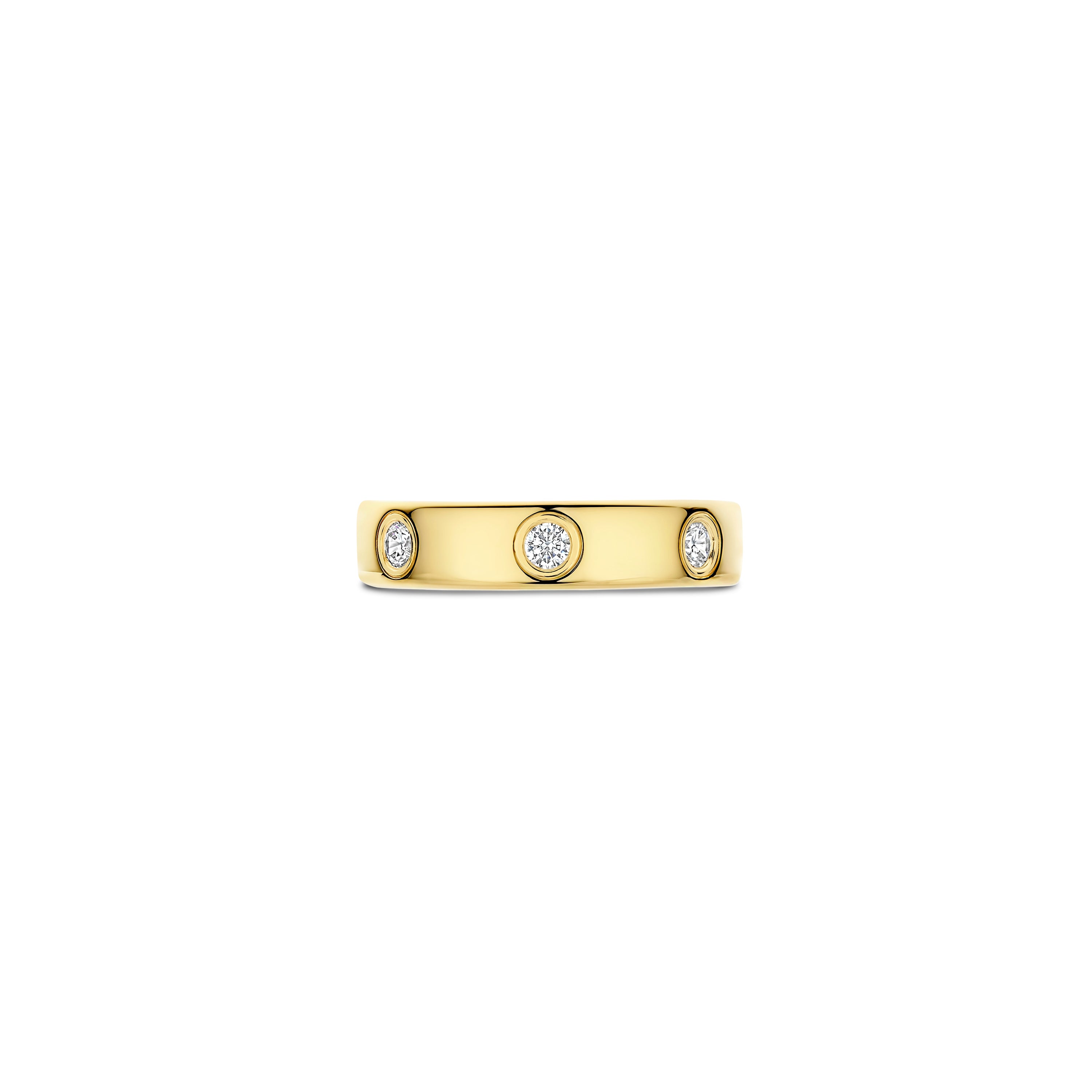Ti Sento Sterling Silver & Yellow Gold Plated Cubic Zirconia Band Ring (Size 58)