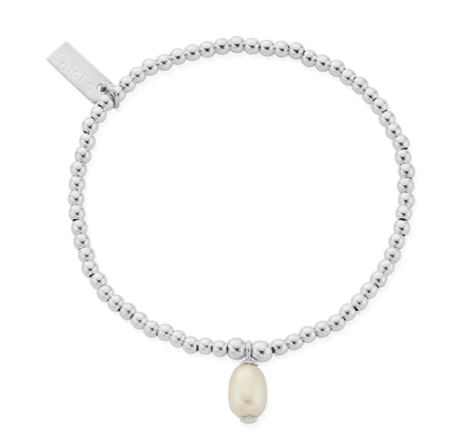 ChloBo Sterling Silver Cute Charm Pearl Drop Bracelet