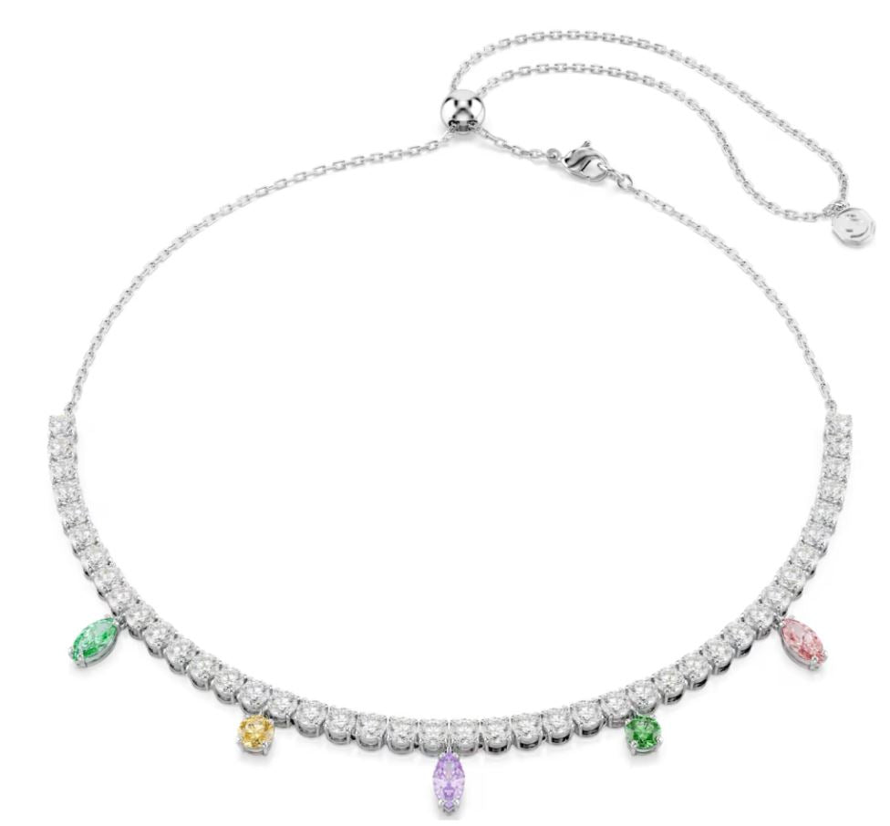 Swarovski Ariana Grande 2026 Capsule Necklace, Mixed Cuts, Multicoloured, Rhodium Plated