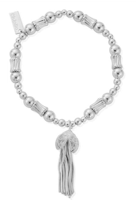 ChloBo Sterling Silver Corrugated Twist Tassel Of Joy Bracelet