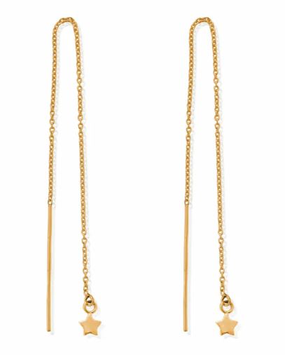 ChloBo Sterling Silver Yellow Gold Plated Dream Achiever Pull Through Earrings