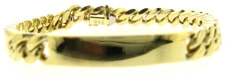 Vintage 9ct Yellow Gold Curb Link ID Bracelet 8'