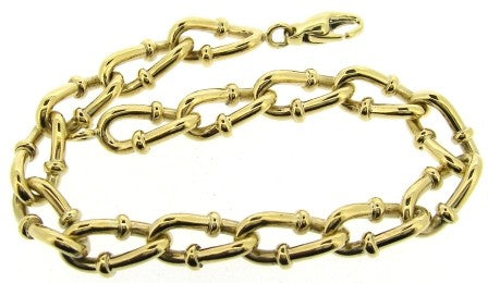 Vintage 9ct Yellow Gold Curb Link Bracelet 7.75'