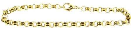 Vintage 9ct Yellow Gold Round Belcher Link Bracelet 8'