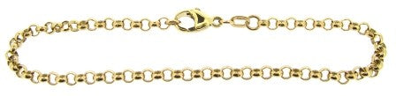 Vintage 9ct Yellow Gold Round Belcher Link Bracelet 7.5'