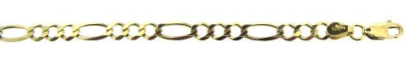 Vintage 9ct Yellow Gold Figaro Link Bracelet 8.25'