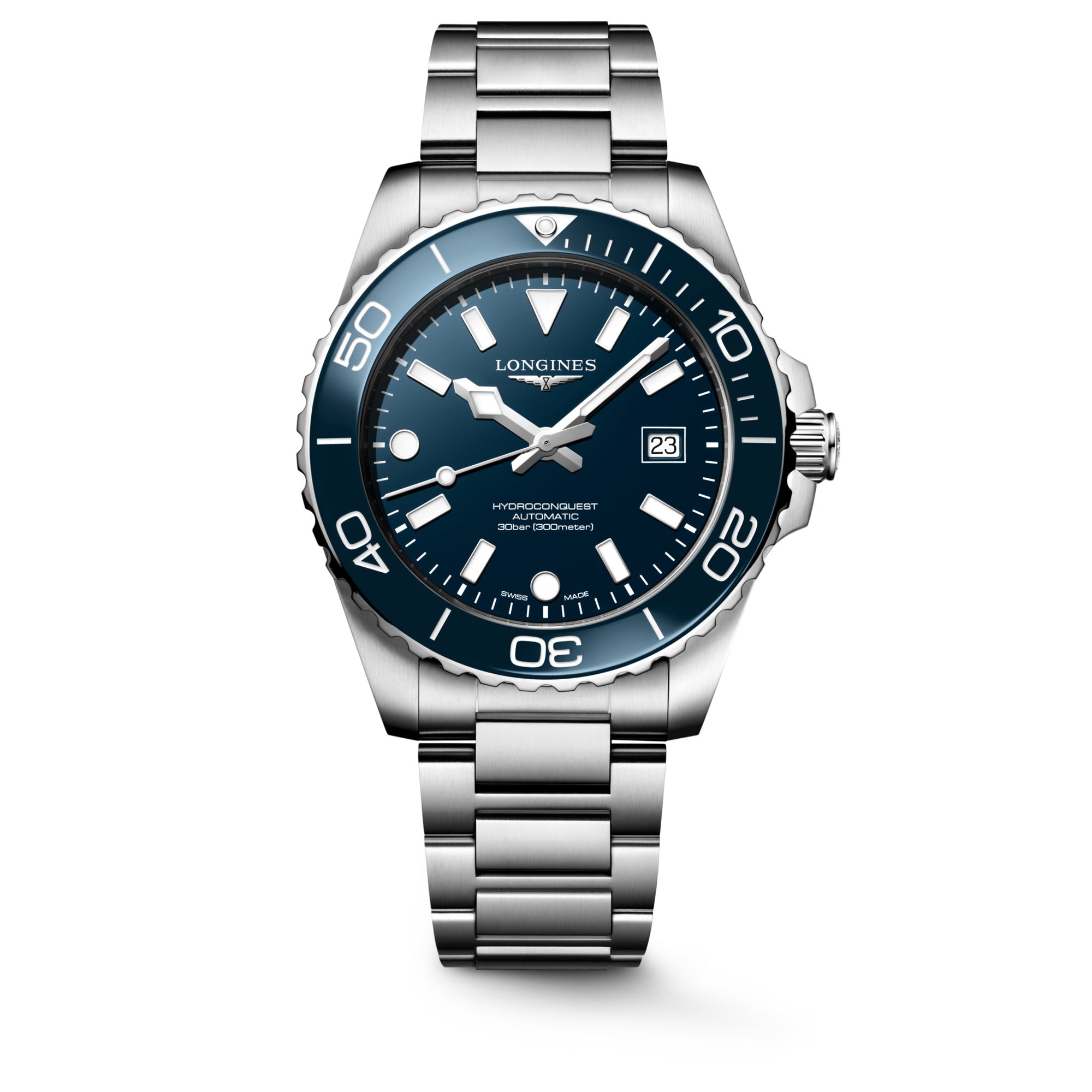 Longines HydroConquest 42mm Blue Bezel Automatic Mens Watch