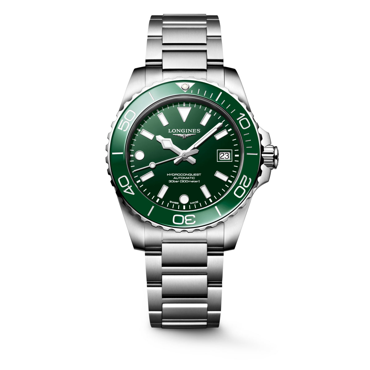 Longines HydroConquest 39mm Green Bezel Automatic Mens Watch