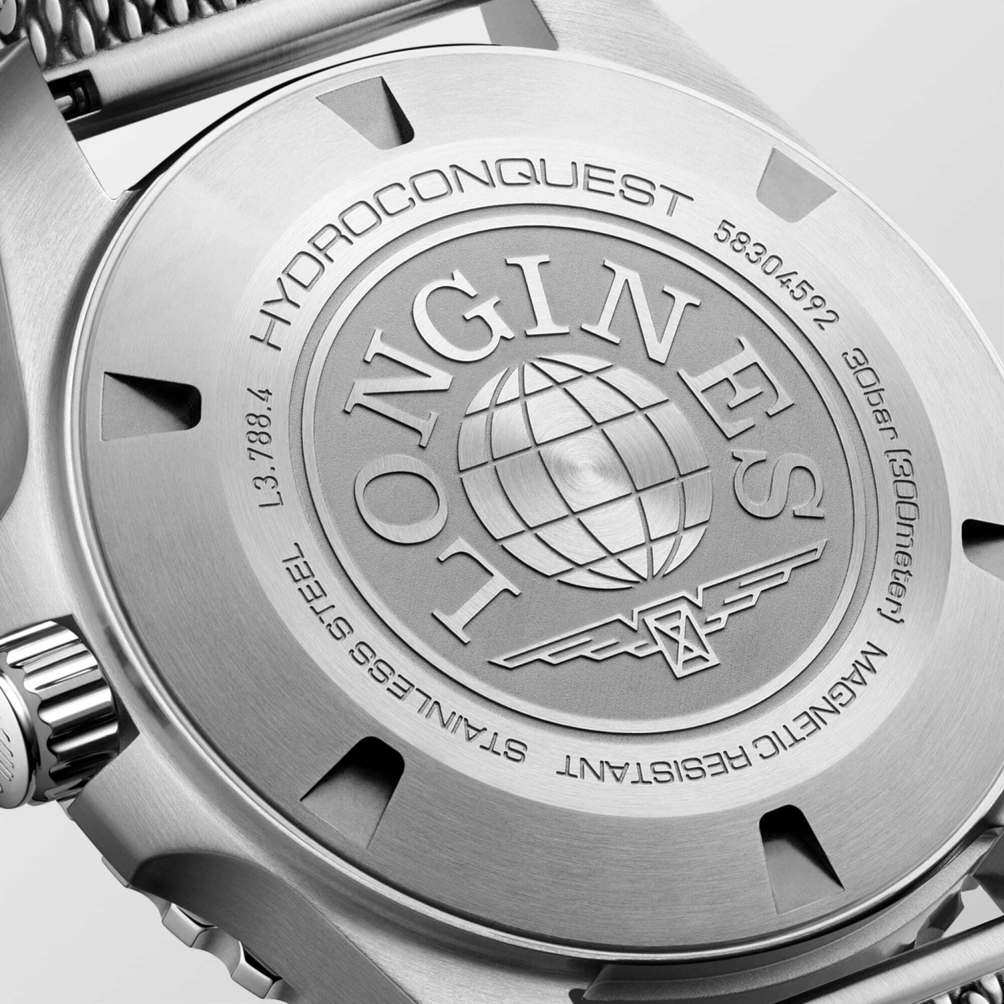 Longines HydroConquest 42mm Blue Bezel Mesh Bracelet Automatic Mens Watch