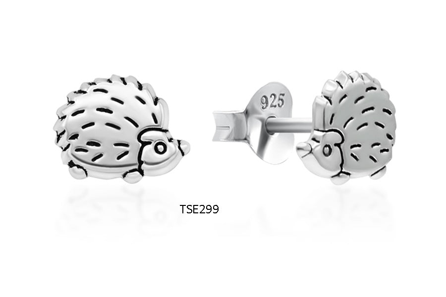 Sterling Silver Hedgehog Stud Earrings