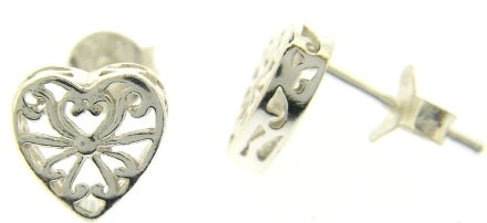 Sterling Silver Heart Stud Earrings