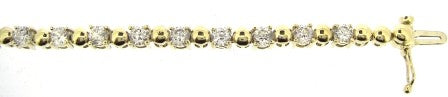 Vintage 9ct Yellow Gold Cubic Zirconia Bracelet 7'