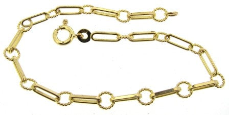 Vintage 9ct Yellow Gold Fancy Link Bracelet 7.25'