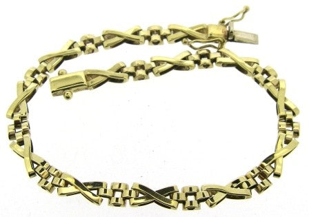 Vintage 9ct Yellow Gold Fancy Link Bracelet 7.75'