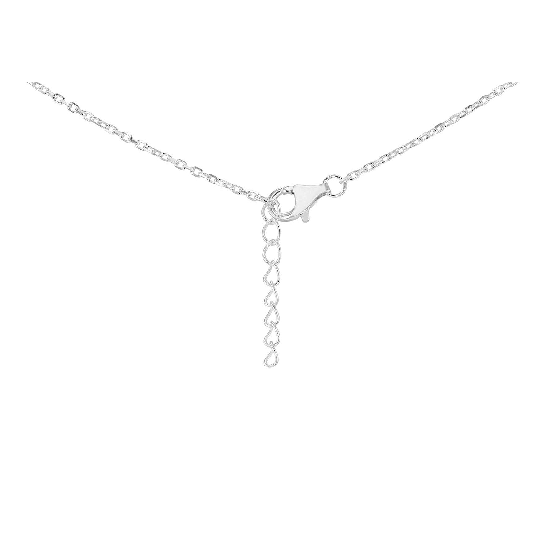 Sterling Silver Marquise & Teardrop Cubic Zirconia Necklet 16.5'- 17.75'