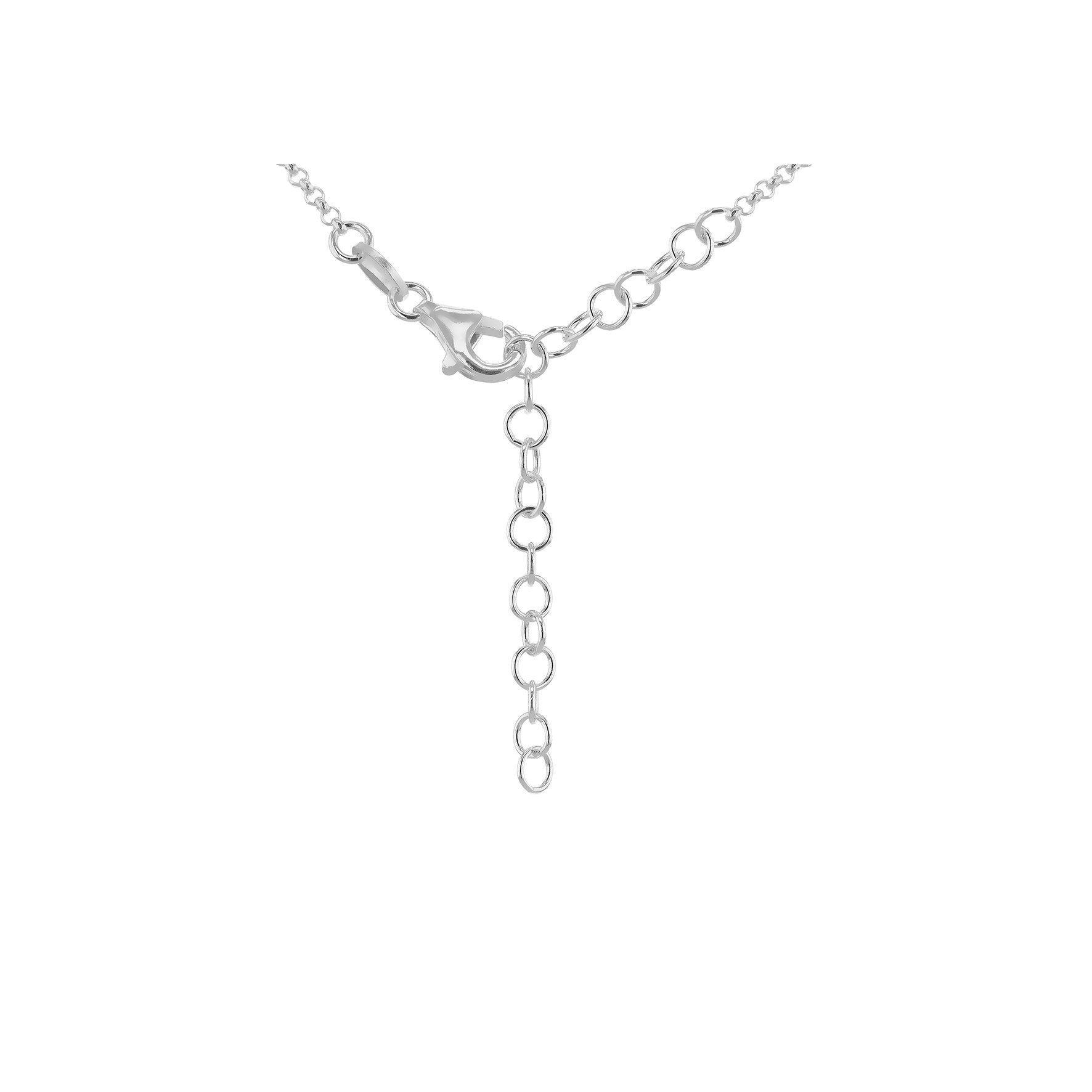Sterling Silver Belcher Link T-Bar Necklace 16-18'