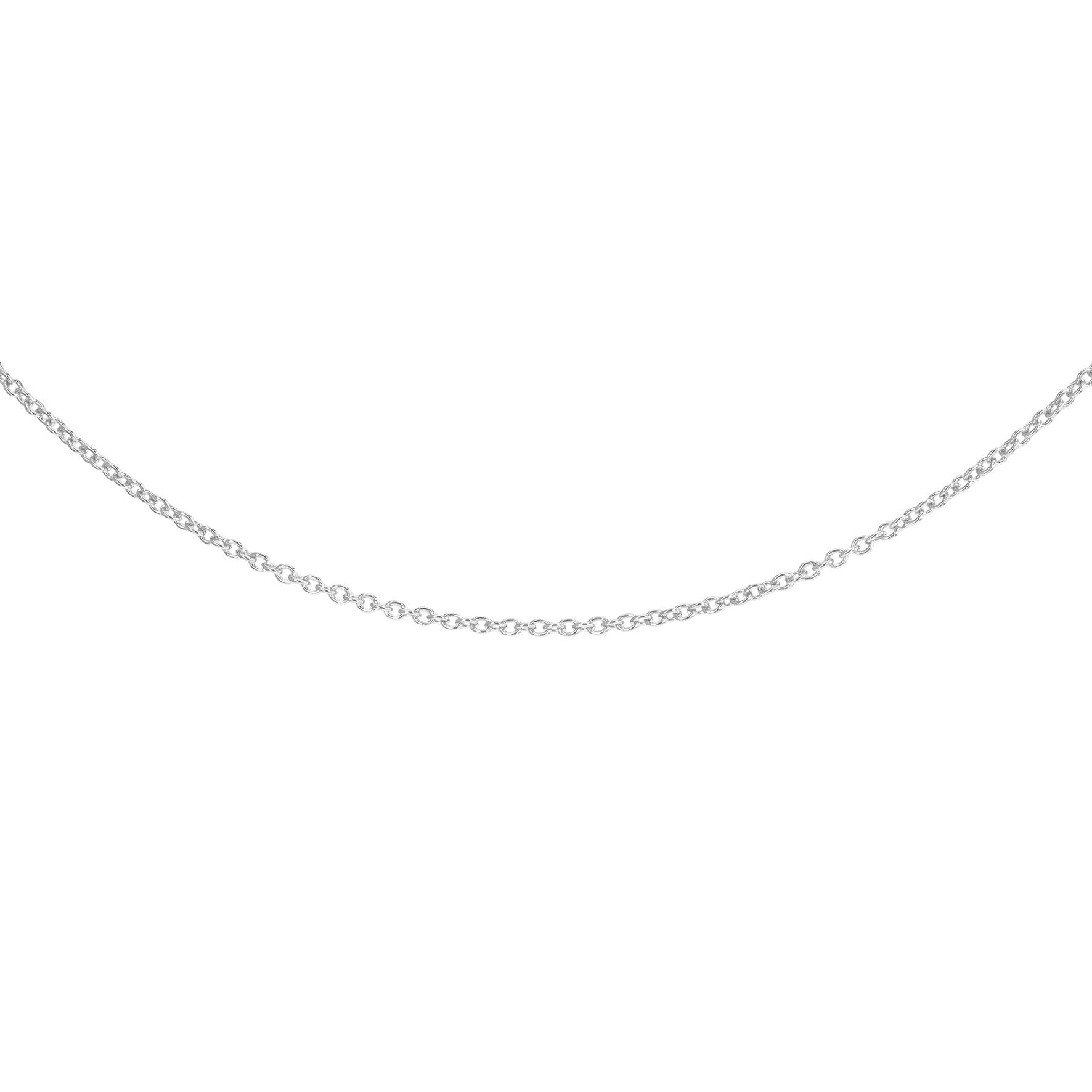 9ct White Gold Trace Chain 16-18 Inch