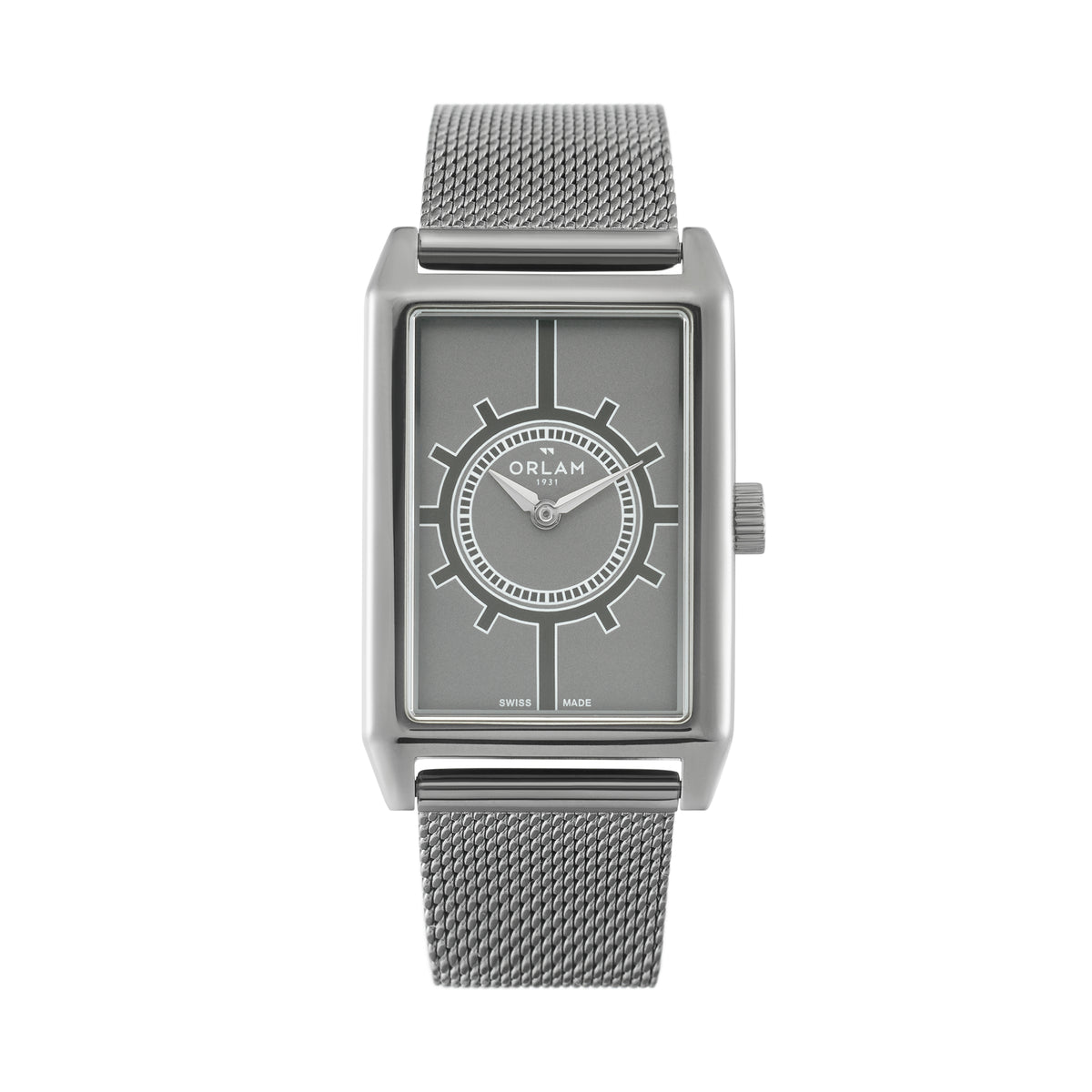 Orlam Epoque 25.5 x 40mm Grey Dial Gunmetal Mesh Strap Quartz Mens Watch