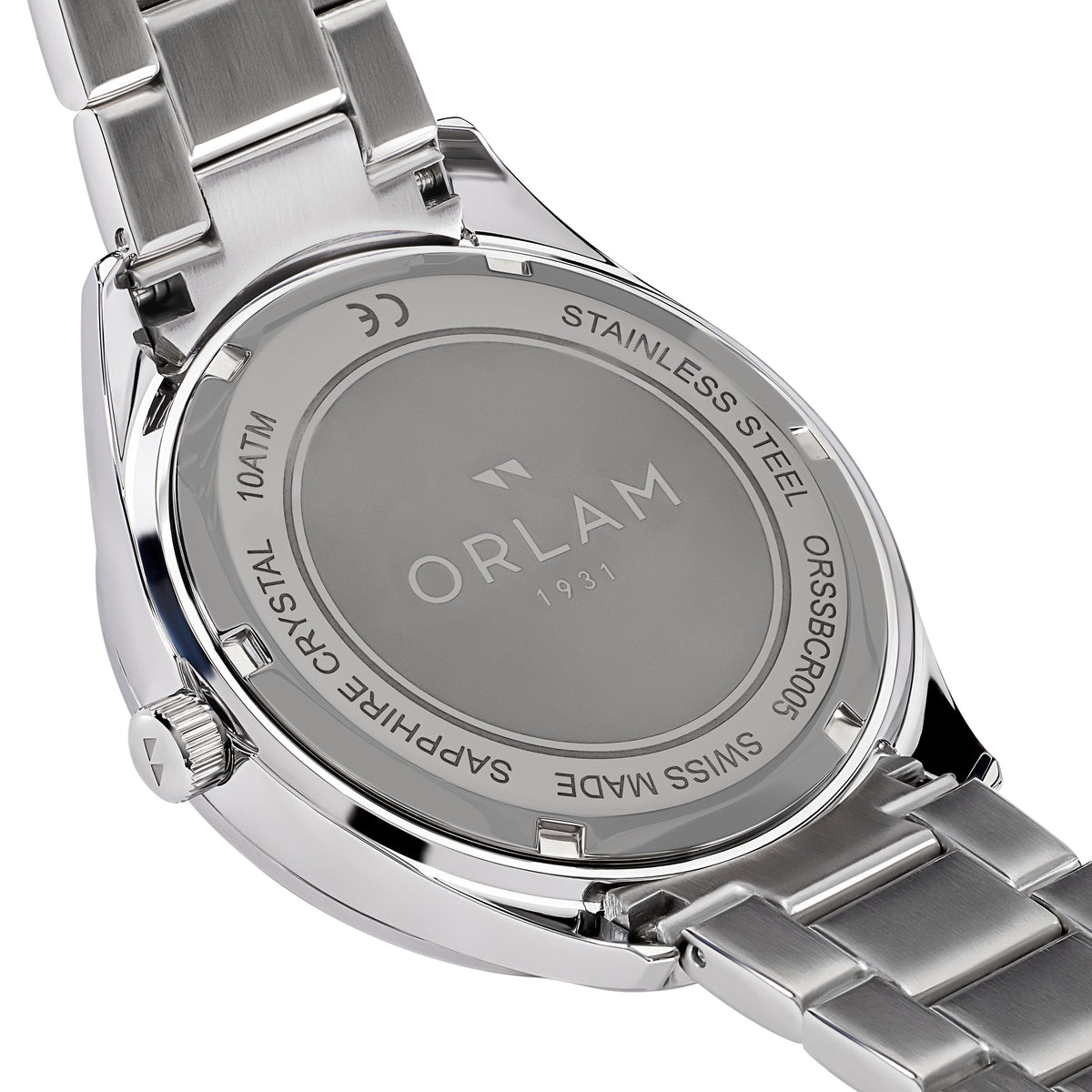 Orlam Crepuscule 41mm Blue Dial Stainless Steel Bracelet Quartz Mens Watch