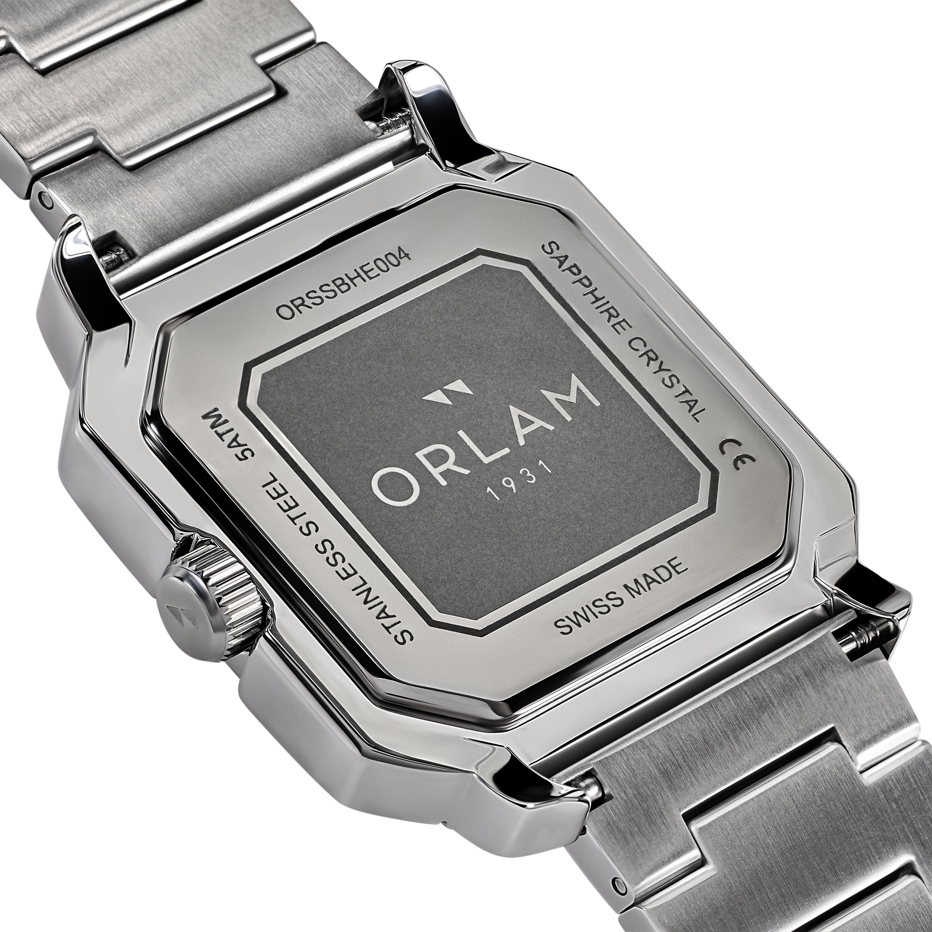 Orlam Heritage 36mm White Dial Stainless Steel Bracelet Quartz Mens Watch
