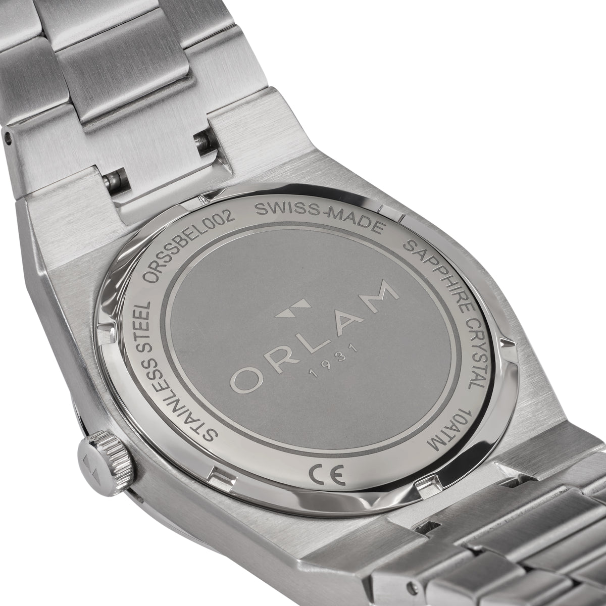 Orlam Elan 41mm Black Dial Stainless Steel Bracelet Quartz Mens Watch