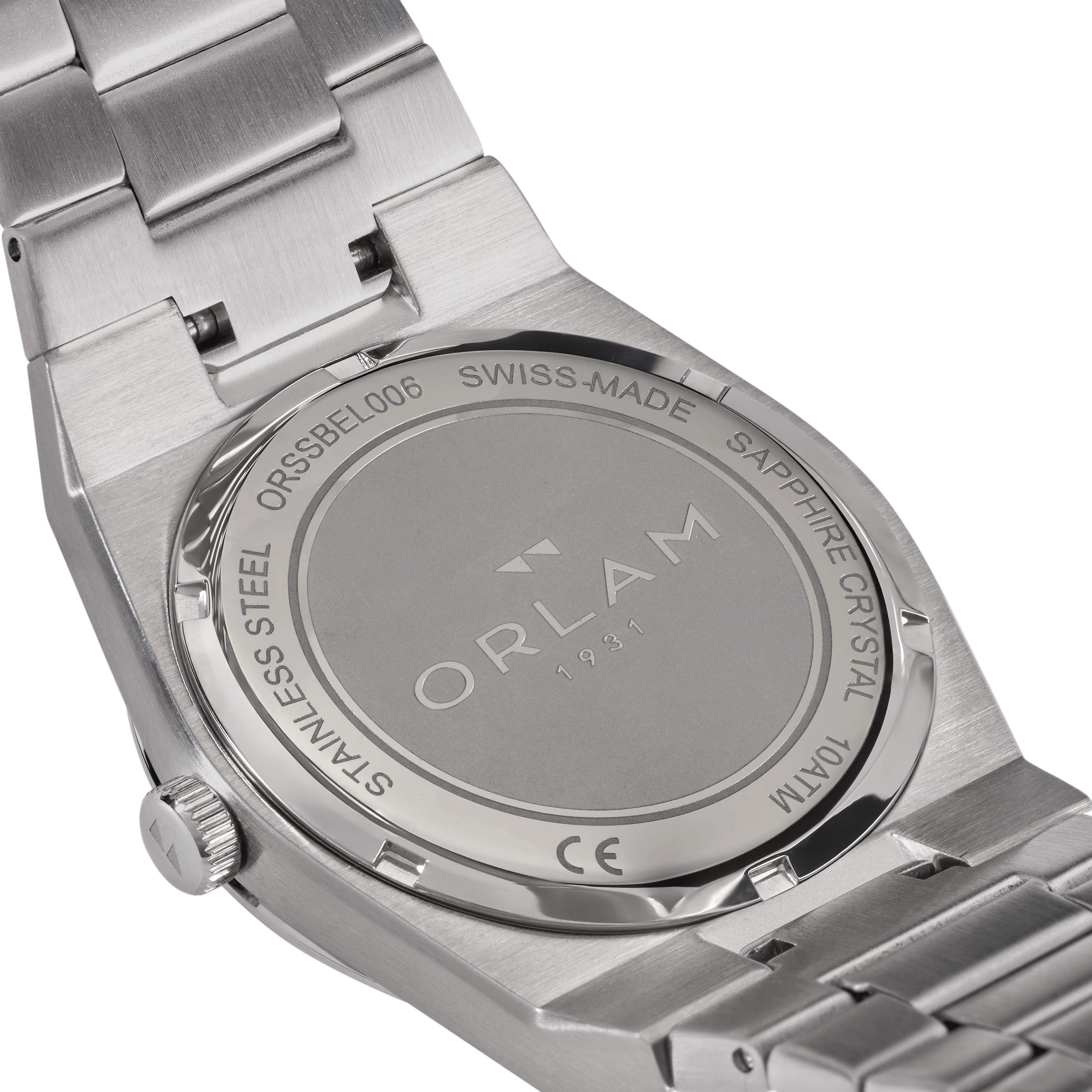 Orlam Elan 41mm Silver Dial Stainless Steel Bracelet Quartz Mens Watch