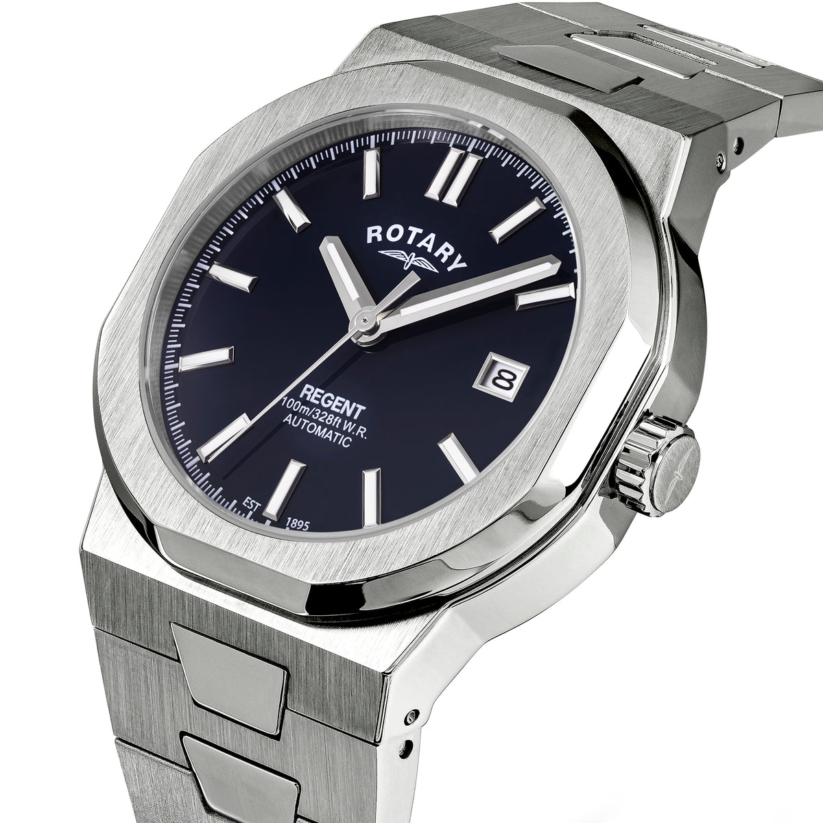 Rotary Regent 40mm Stainless Steel Bracelet Automatic Mens Watch