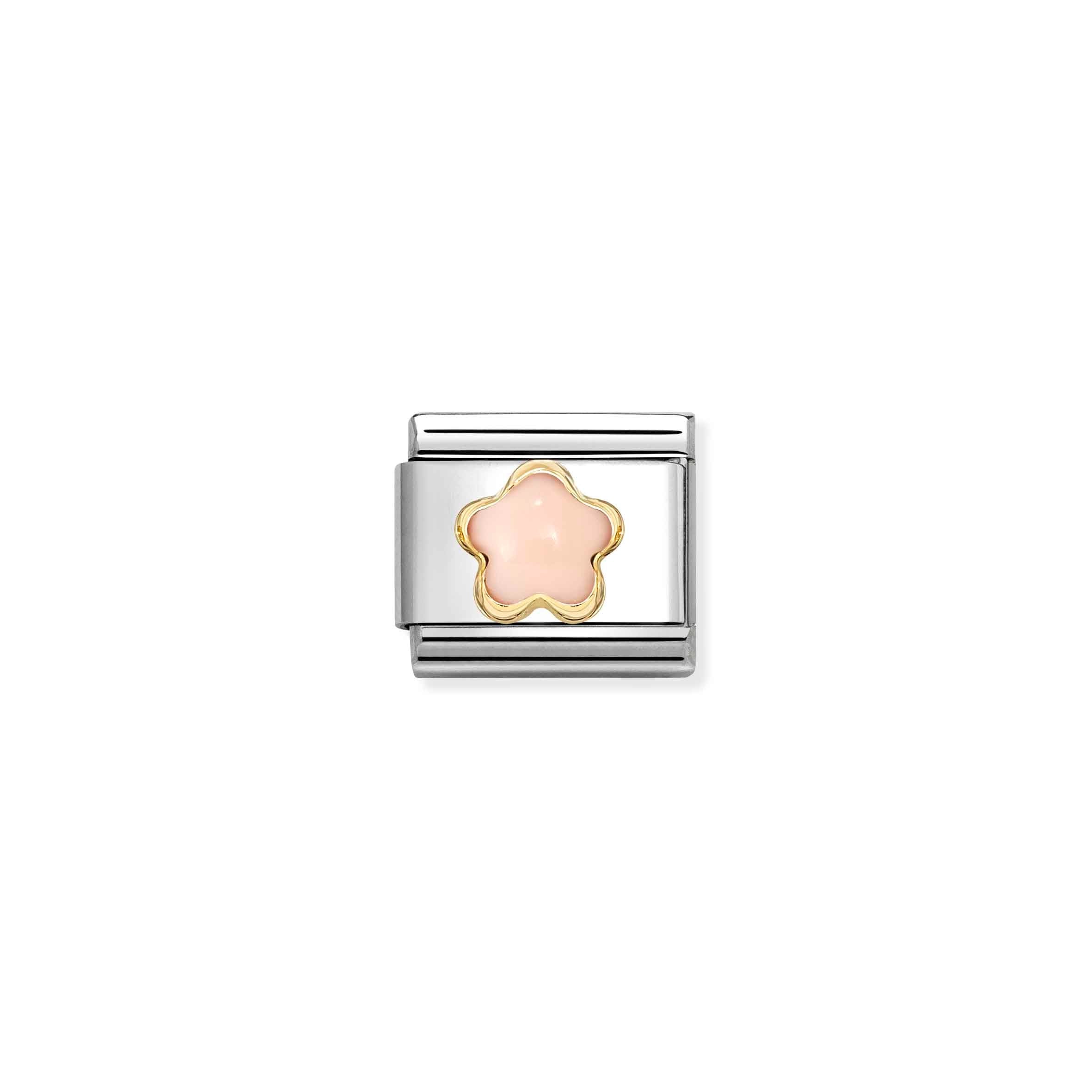 Nomination Composable Classic White Mother of Pearl Heart Charm - Stainless Steel & Yellow Gold