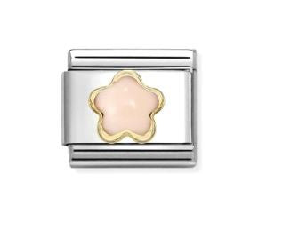 Nomination Composable Classic White Mother of Pearl Heart Charm - Stainless Steel & Yellow Gold